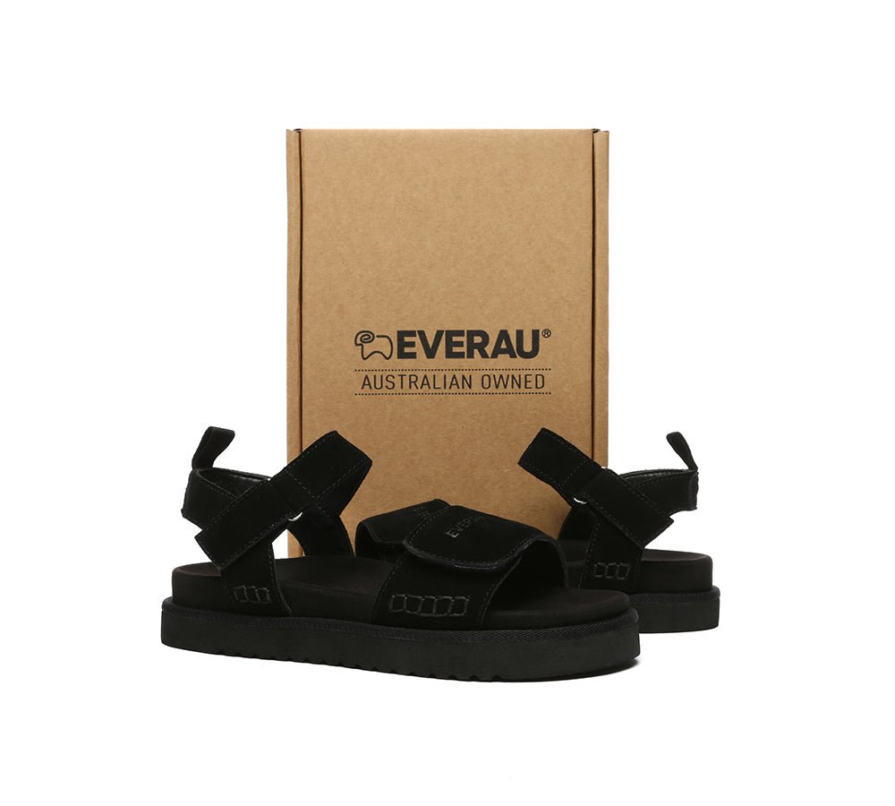 Women Adjustable Hook and Loop Slingback Summer Sandals Carla - Sandals - Black - AU Ladies 4 / AU Men 2 / EU 35 - Uggoutlet