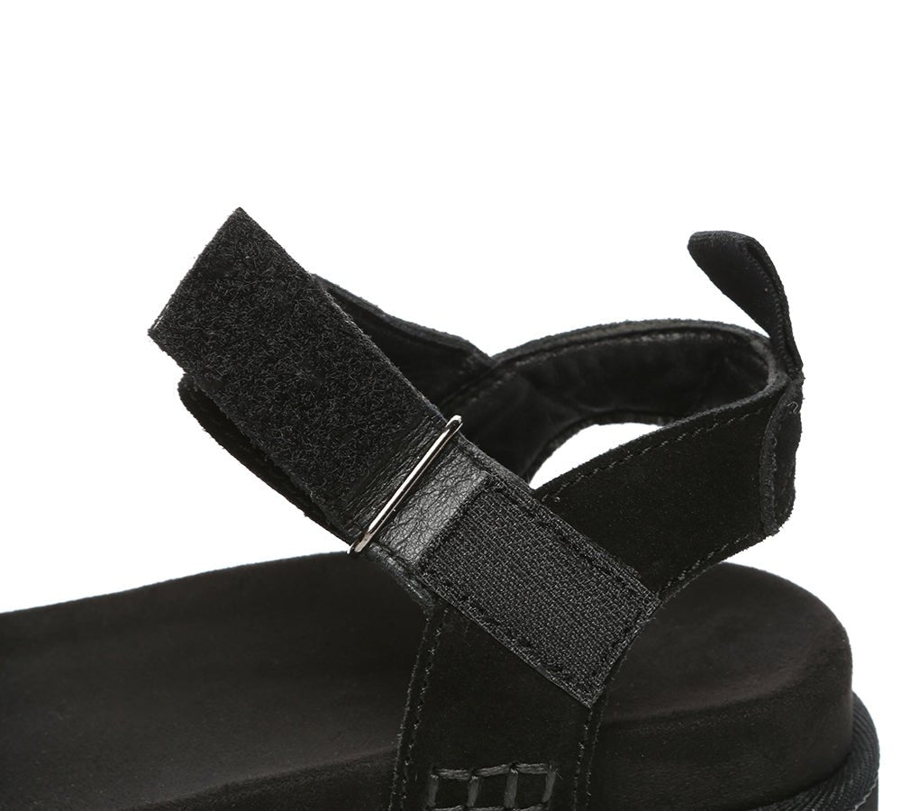 Women Adjustable Hook and Loop Slingback Summer Sandals Carla - Sandals - Black - AU Ladies 4 / AU Men 2 / EU 35 - Uggoutlet