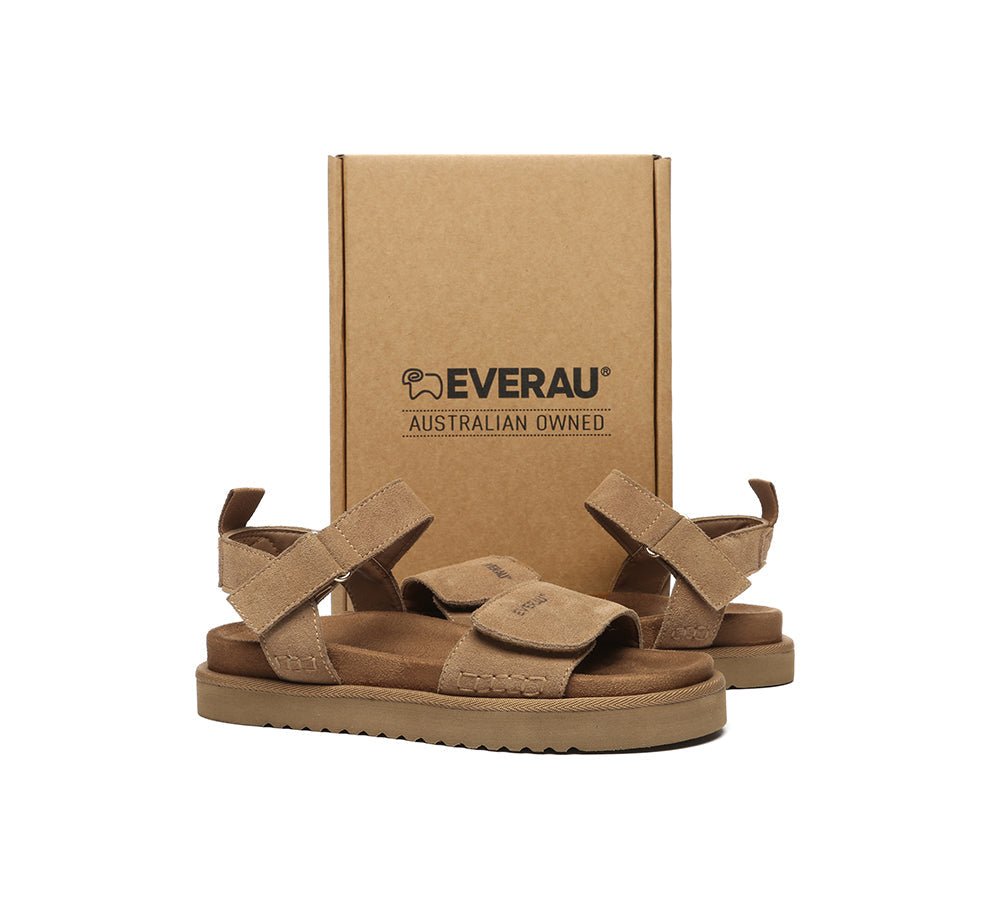 Women Adjustable Hook and Loop Slingback Summer Sandals Carla - Sandals - Chestnut - AU Ladies 4 / AU Men 2 / EU 35 - Uggoutlet