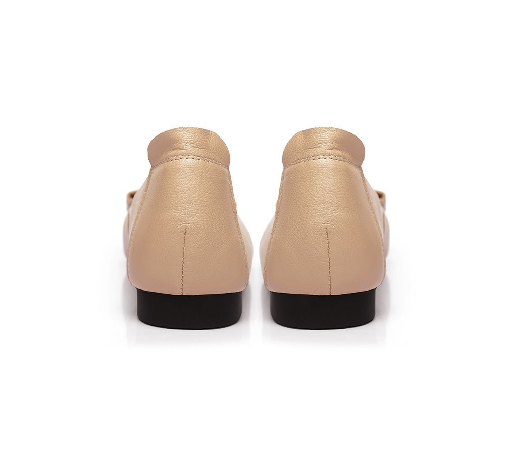Women Leather Buckle Pointed Toe Ballet Flats Pari - Flats - Camel - AU Ladies 4 / AU Men 2 / EU 35 - Uggoutlet
