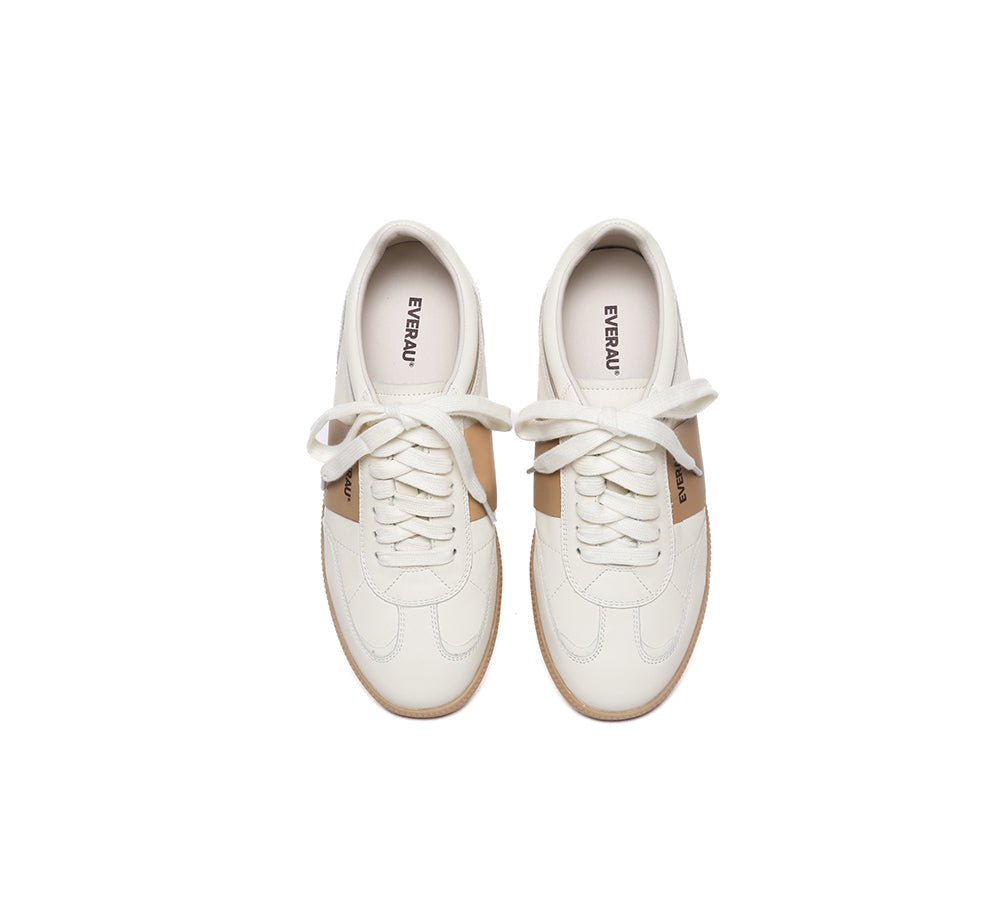 Women Leather Casual Sneakers Edie - Sneakers - Beige White - AU Ladies 4 / AU Men 2 / EU 35 - Uggoutlet