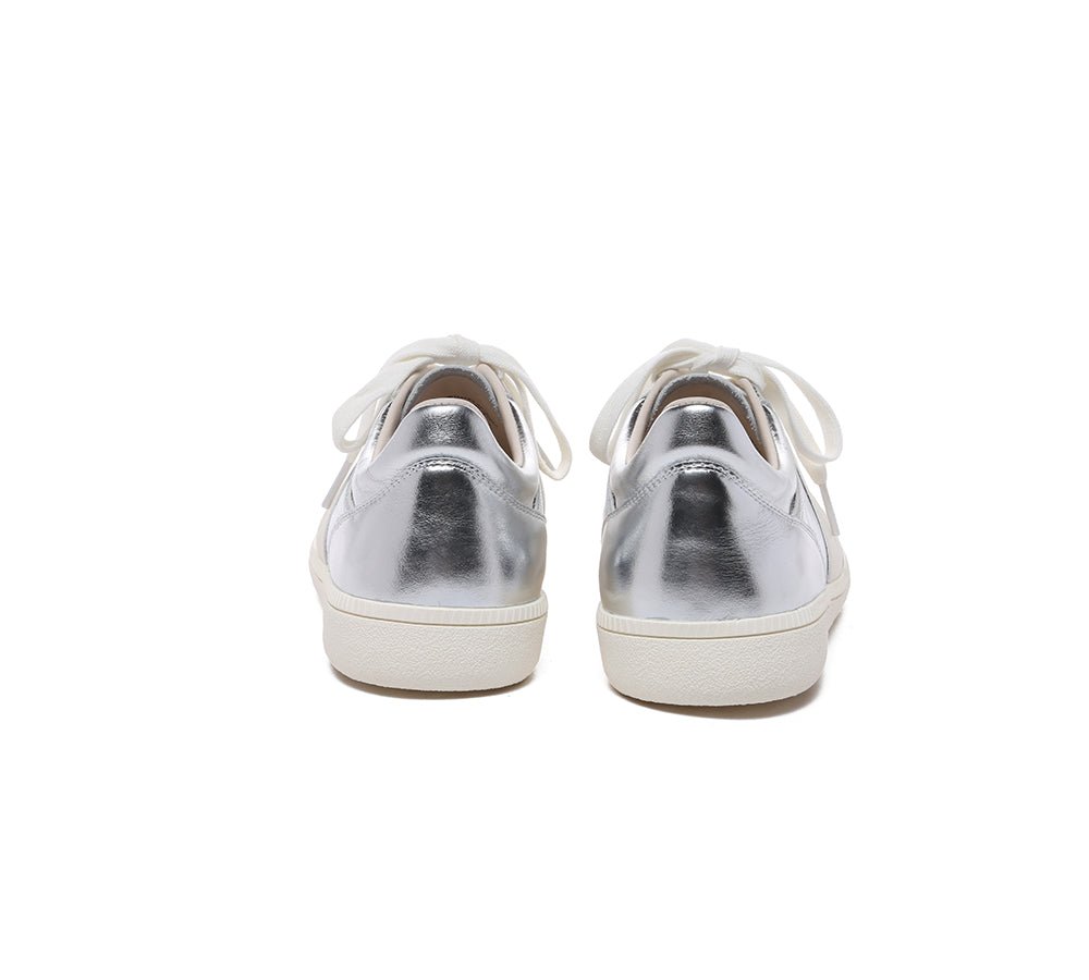 Women Leather Casual Sneakers Edie - Sneakers - Silver - AU Ladies 4 / AU Men 2 / EU 35 - Uggoutlet