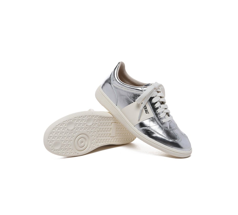Women Leather Casual Sneakers Edie - Sneakers - Silver - AU Ladies 4 / AU Men 2 / EU 35 - Uggoutlet