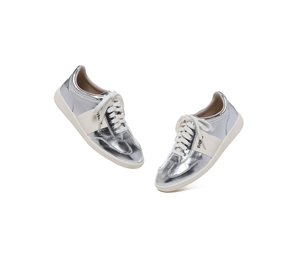 Women Leather Casual Sneakers Edie - Sneakers - Silver - AU Ladies 4 / AU Men 2 / EU 35 - Uggoutlet