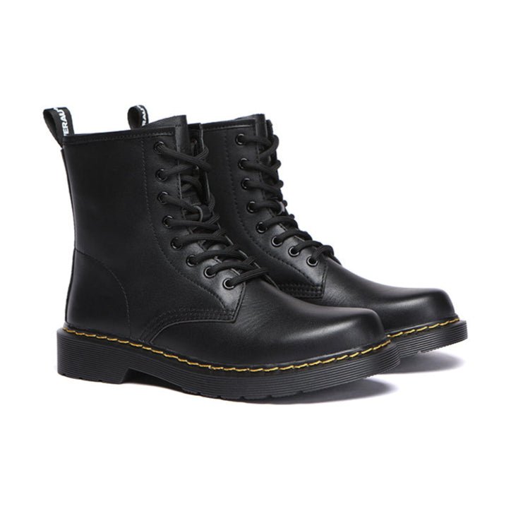 Women Leather Lace Up Black Chunky Boots Simona - Leather Boots - Black - AU Ladies 4 / AU Men 2 / EU 35 - Uggoutlet