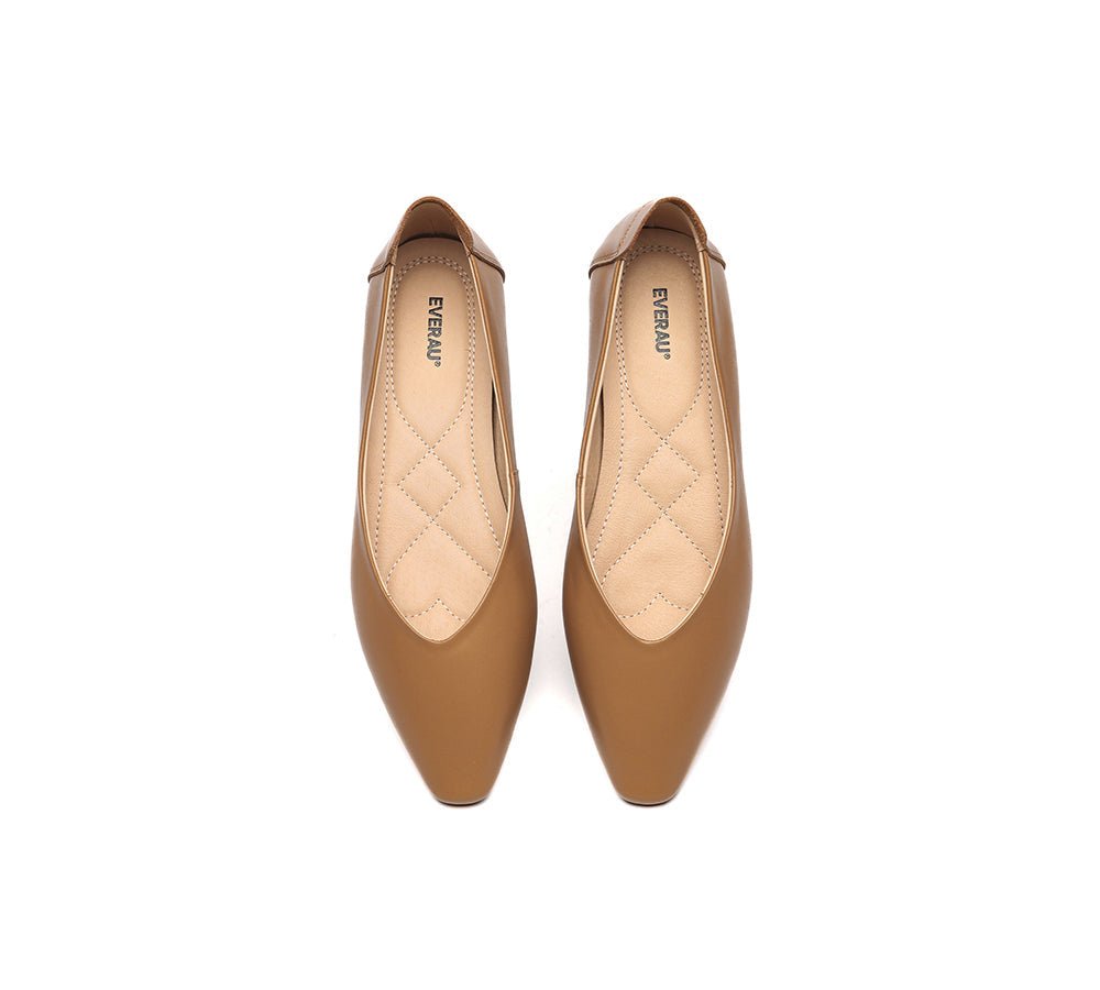 Women Leather Pointed Toe Ballet Flats Everly - Flats - Camel - AU Ladies 4 / AU Men 2 / EU 35 - Uggoutlet