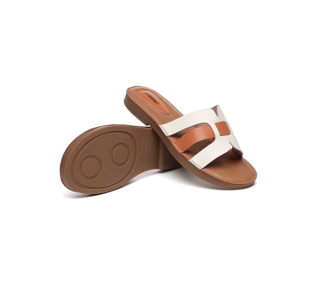 Women Leather Woven Ultra Soft Flats Slides - Slides - Orange - AU Ladies 4 / AU Men 2 / EU 35 - Uggoutlet