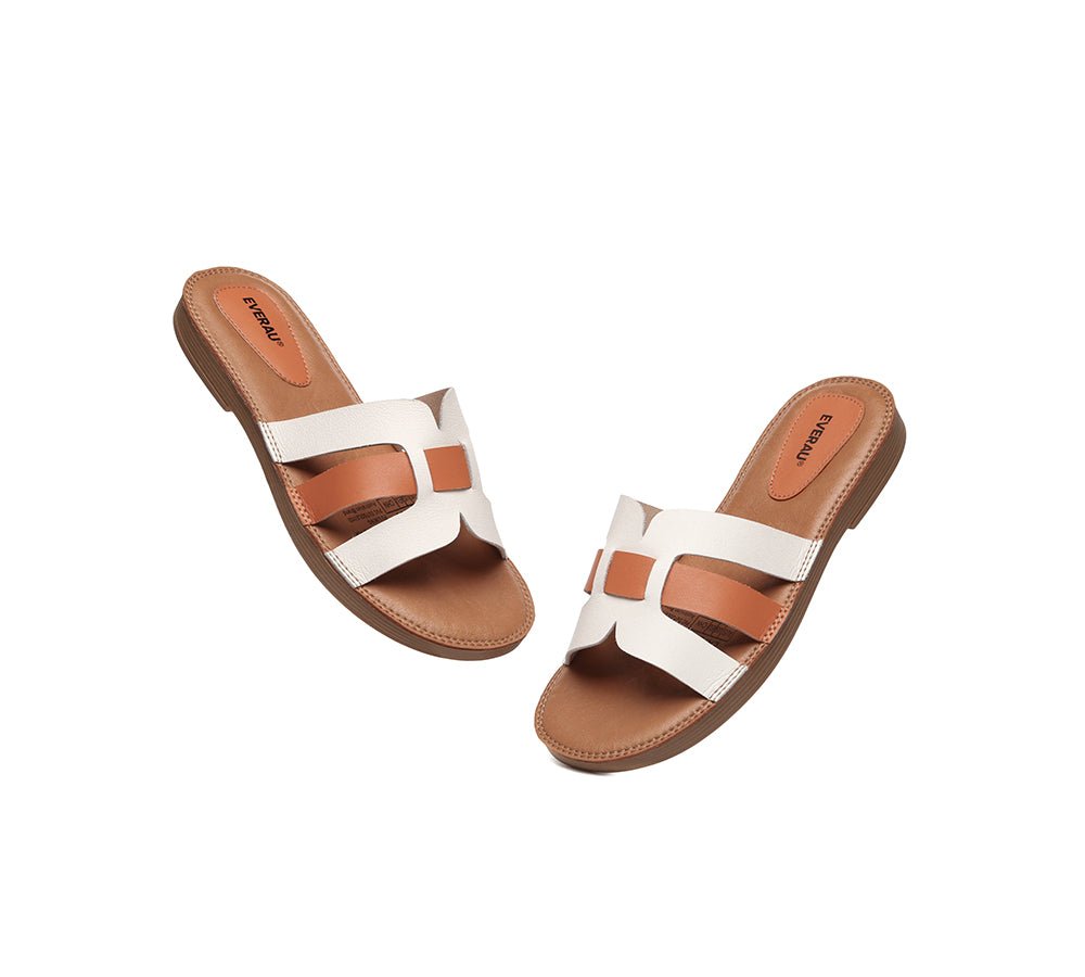 Women Leather Woven Ultra Soft Flats Slides - Slides - Orange - AU Ladies 4 / AU Men 2 / EU 35 - Uggoutlet