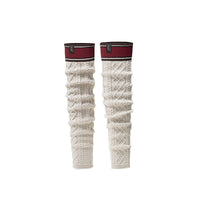 Women Stretchy Knit Thick Leg Warmer Socks - Leg Warmer - Beige - One Size - Uggoutlet
