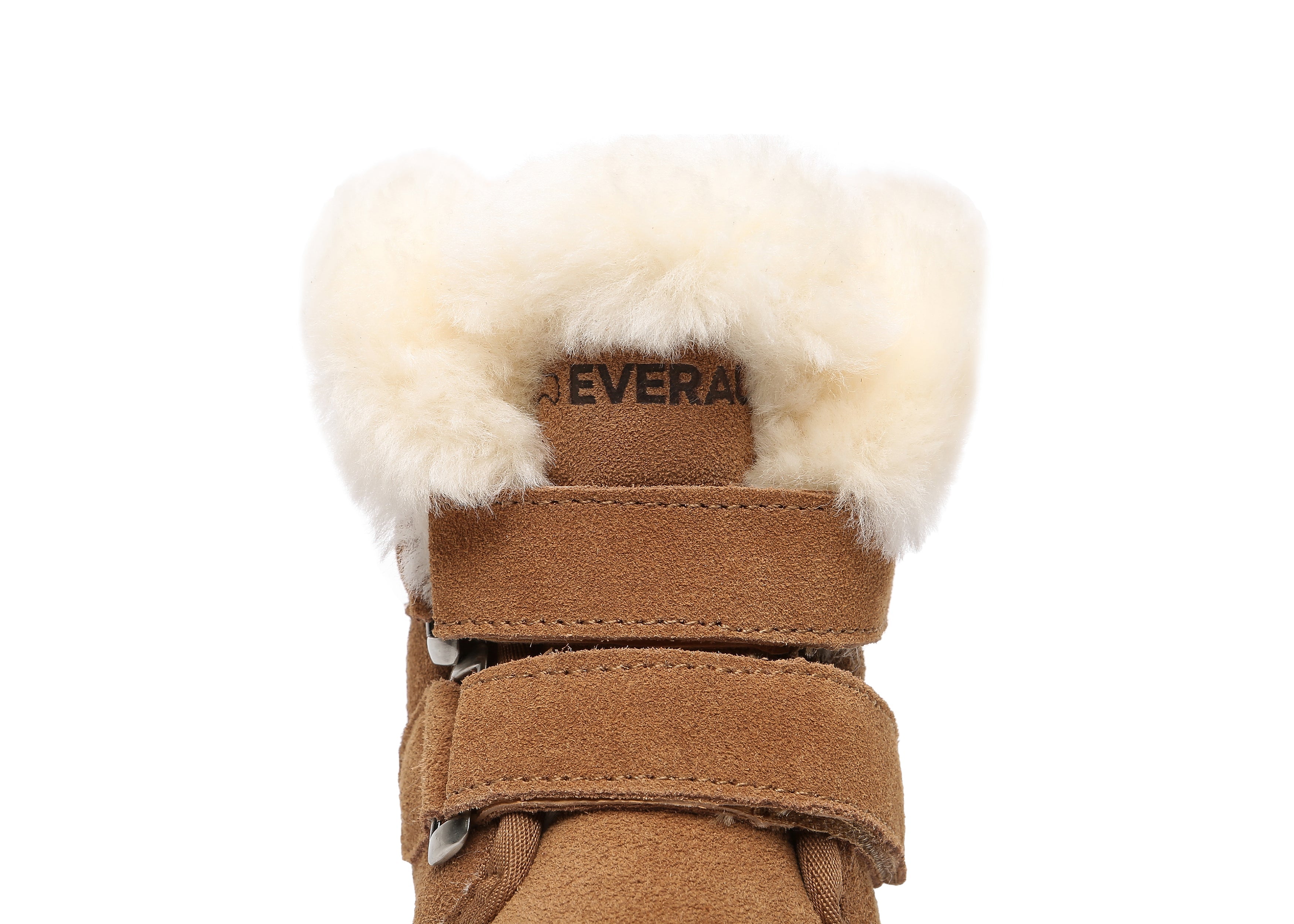 EVERAU® Double Hook And Loop Strap Sheepskin Boots Kids Nordic
