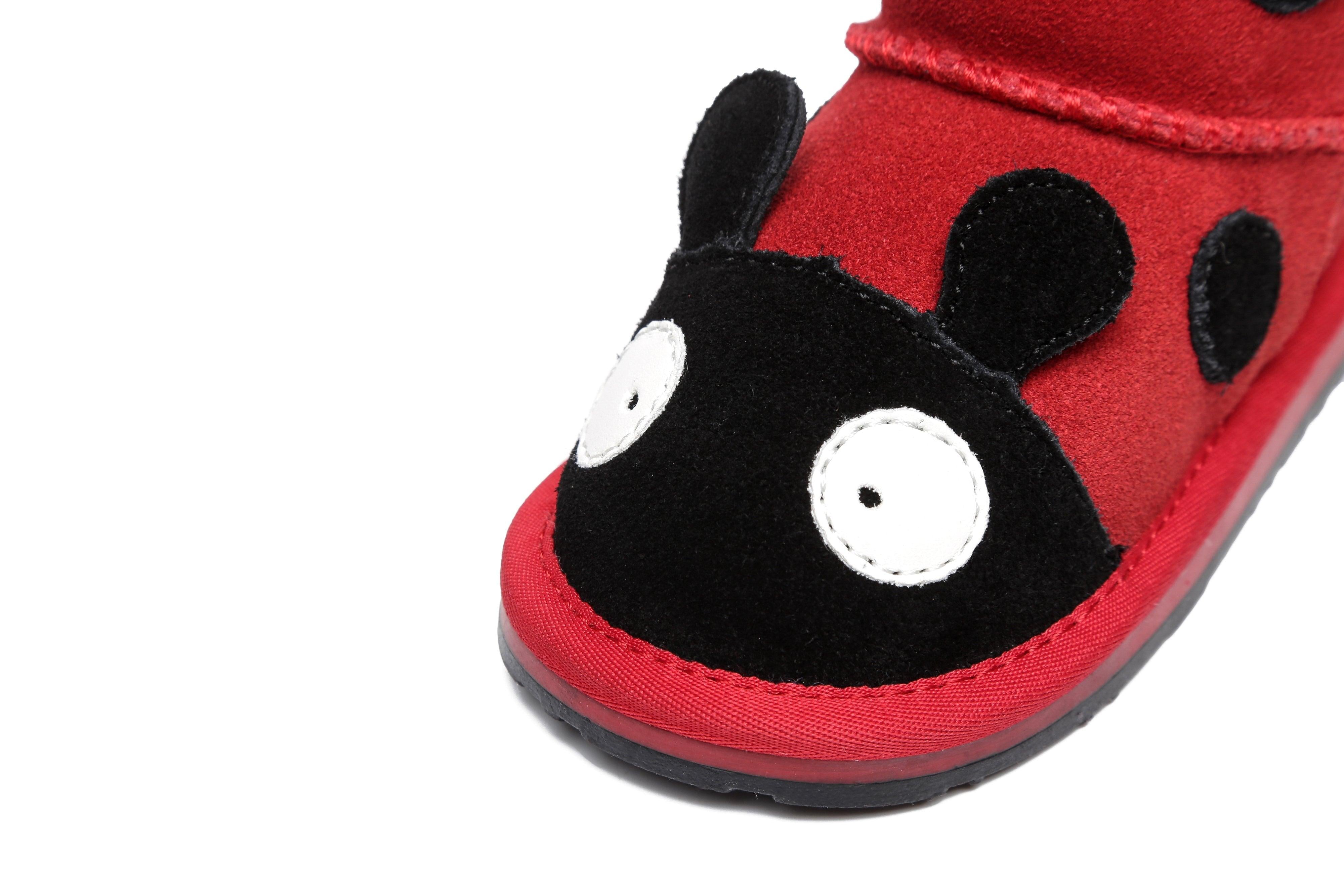 Ladybug Sheepskin Boots Toddler - Uggoutlet