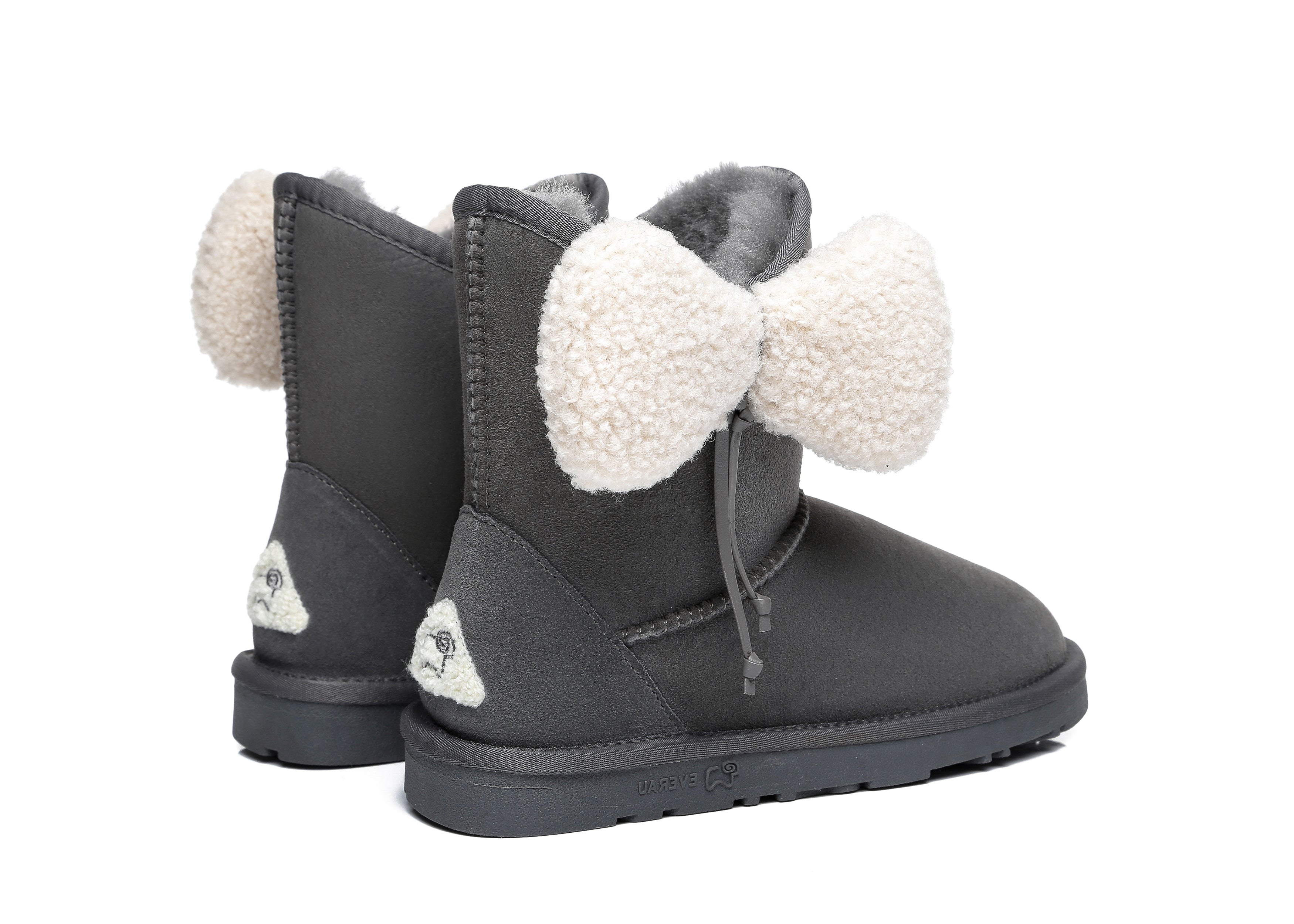 EVERAU® Women Mini Sheepskin Boots With Bow Vela