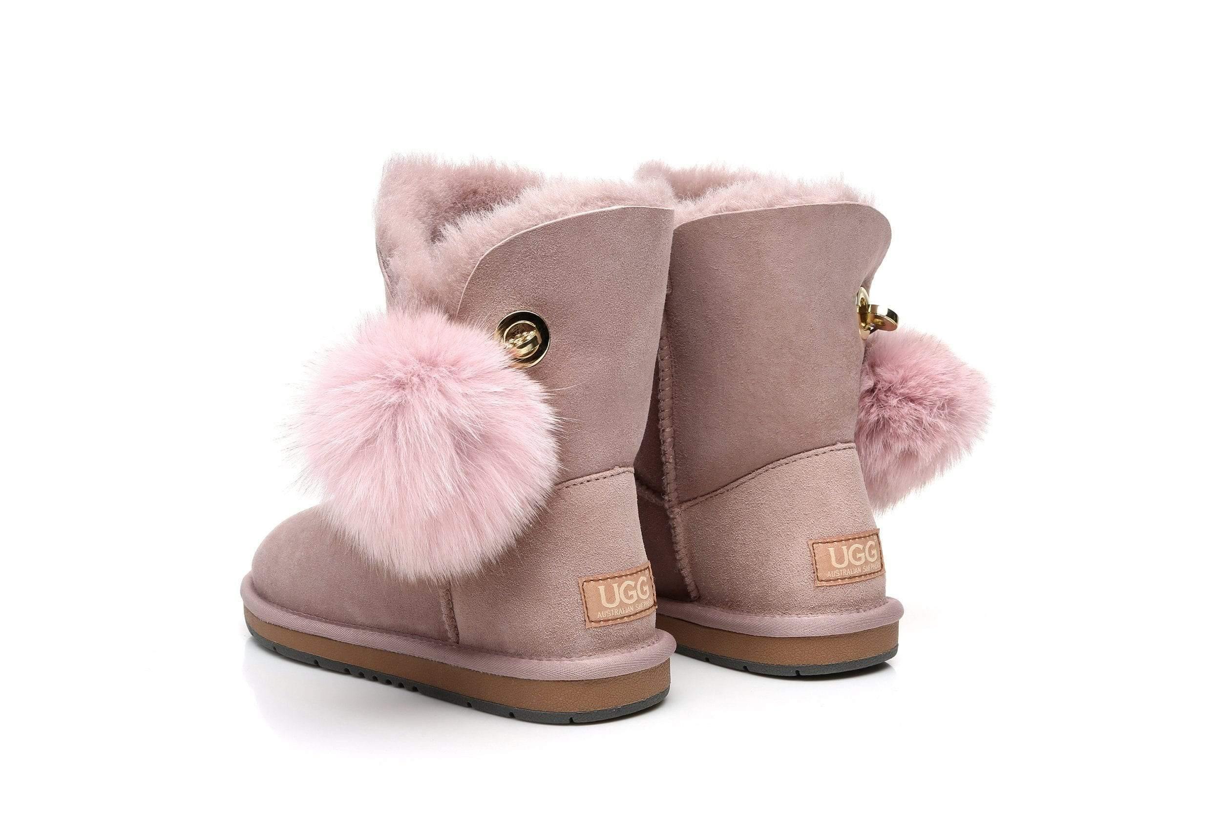 Boots - AS UGG Ladies Short Pom Pom Boots Blakely  #15663 (532849688634)