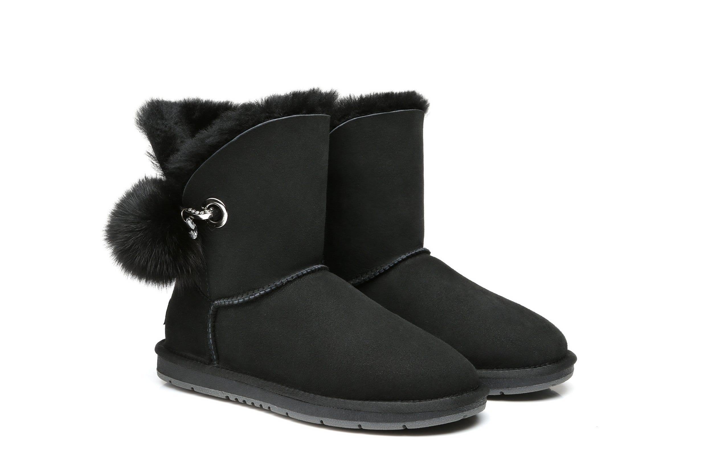 Boots - AS UGG Ladies Short Pom Pom Boots Blakely  #15663 (532849688634)