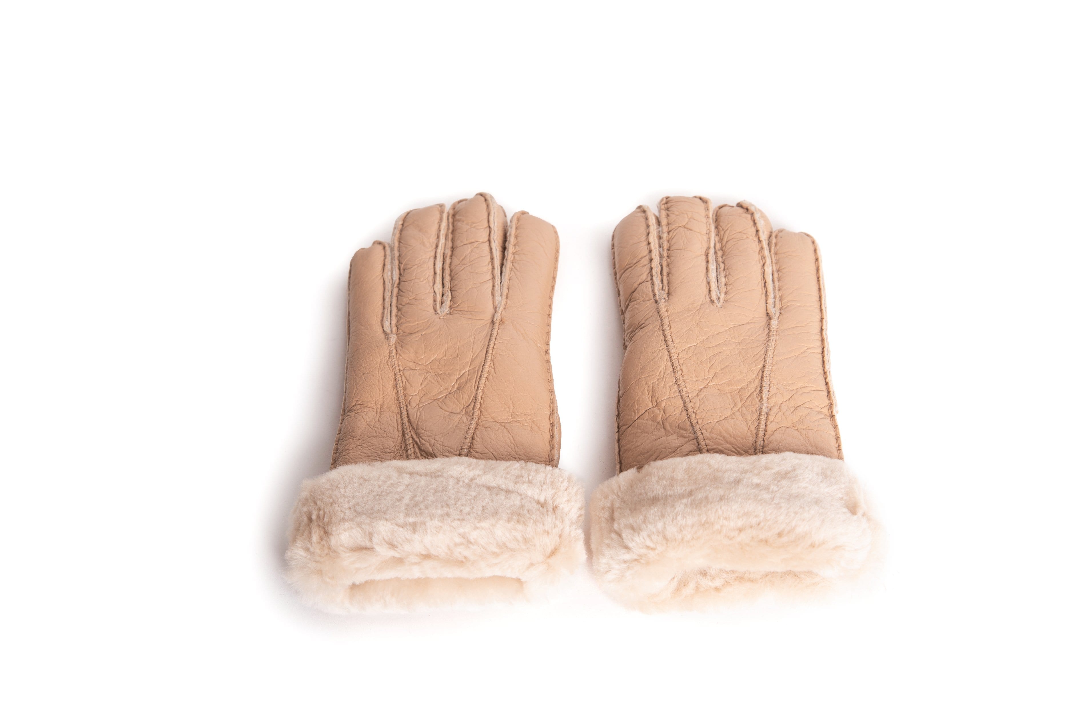 Gloves - UGG Stiching Gloves With Full Grain Leather
