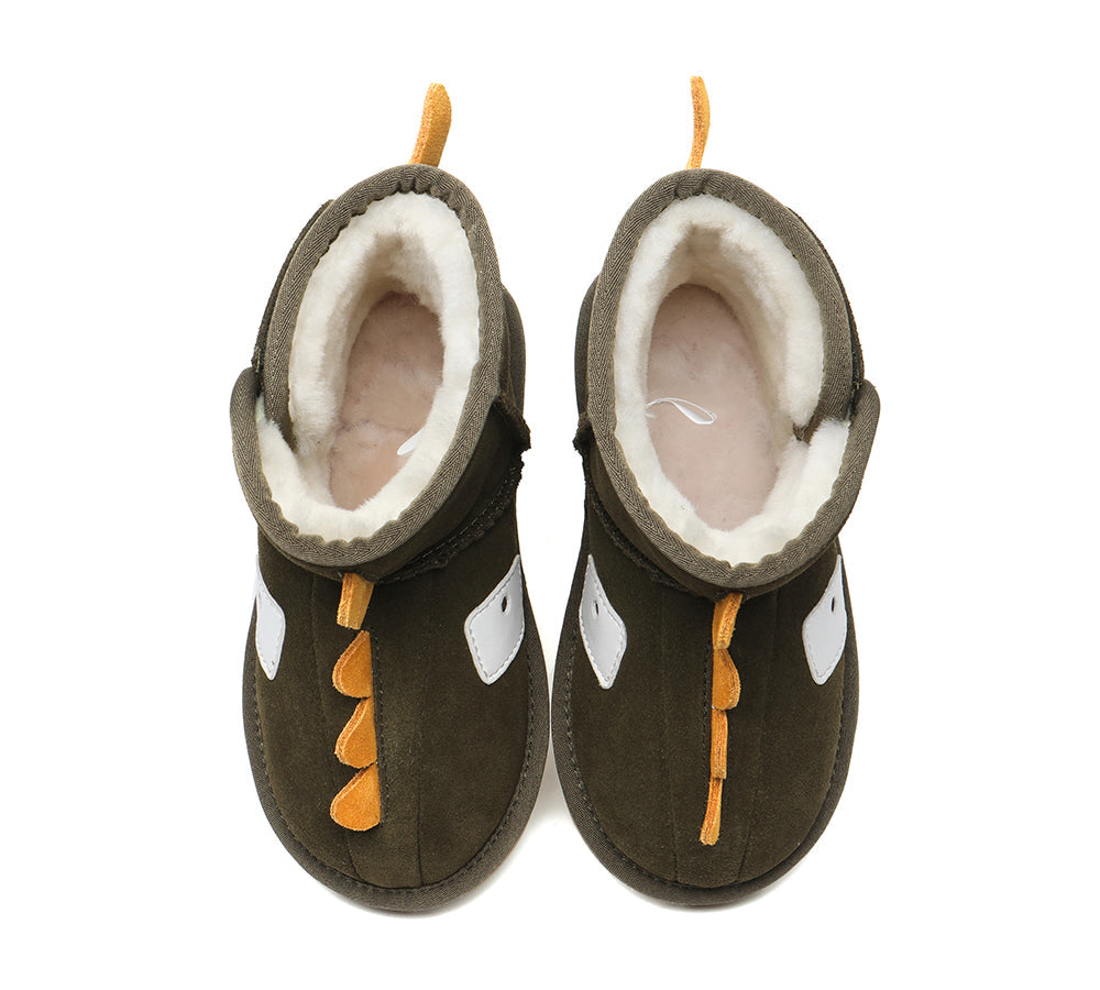 Kids Shoes - Hook And Loop Kids Ugg Boots Dino