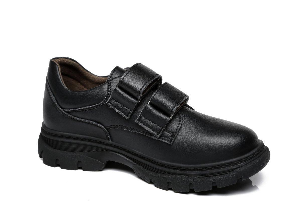 UGG Australian Shepherd Ava Kids Leather Black School Shoes - Uggoutlet