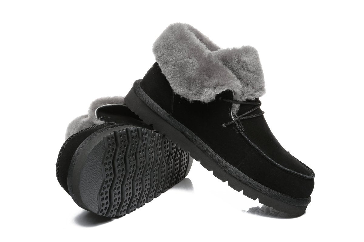 UGG Australian Shepherd Women Mini Alaina Casual Ankle Boots with Wool Collar - Uggoutlet