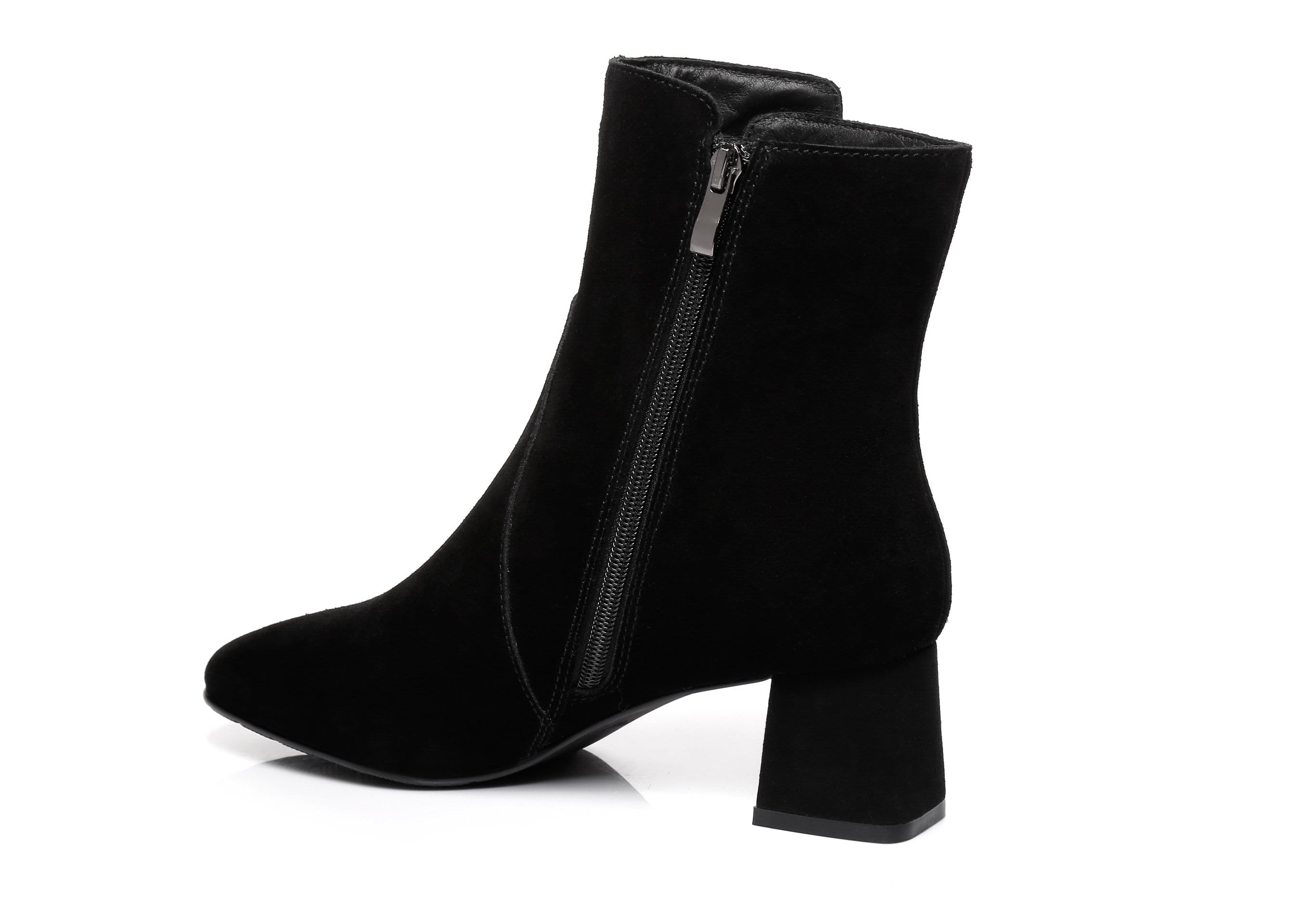 UGG Boots - TA Midi Women Fashion Block Heel Black Boots